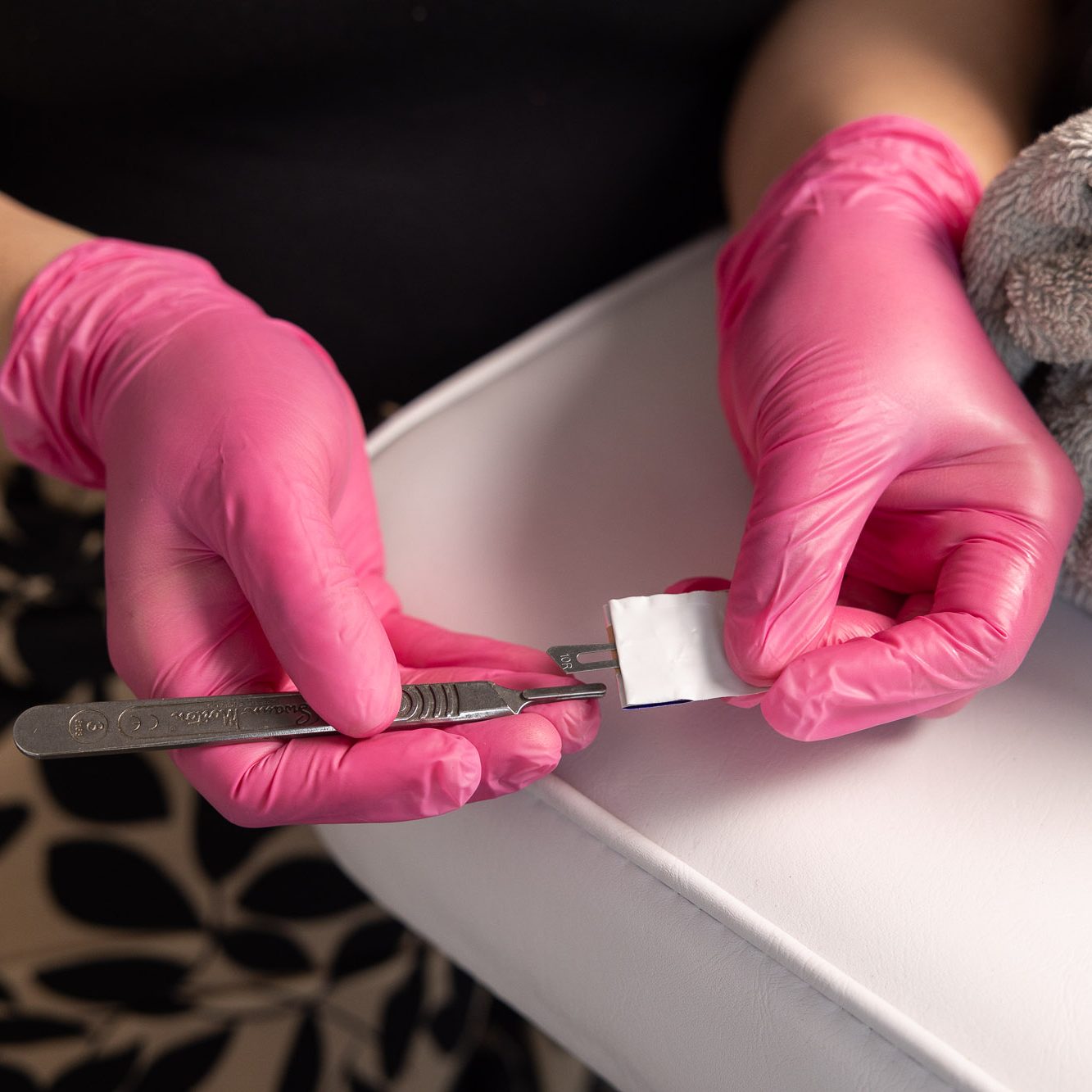 Dermaplaning tool and blade preparation